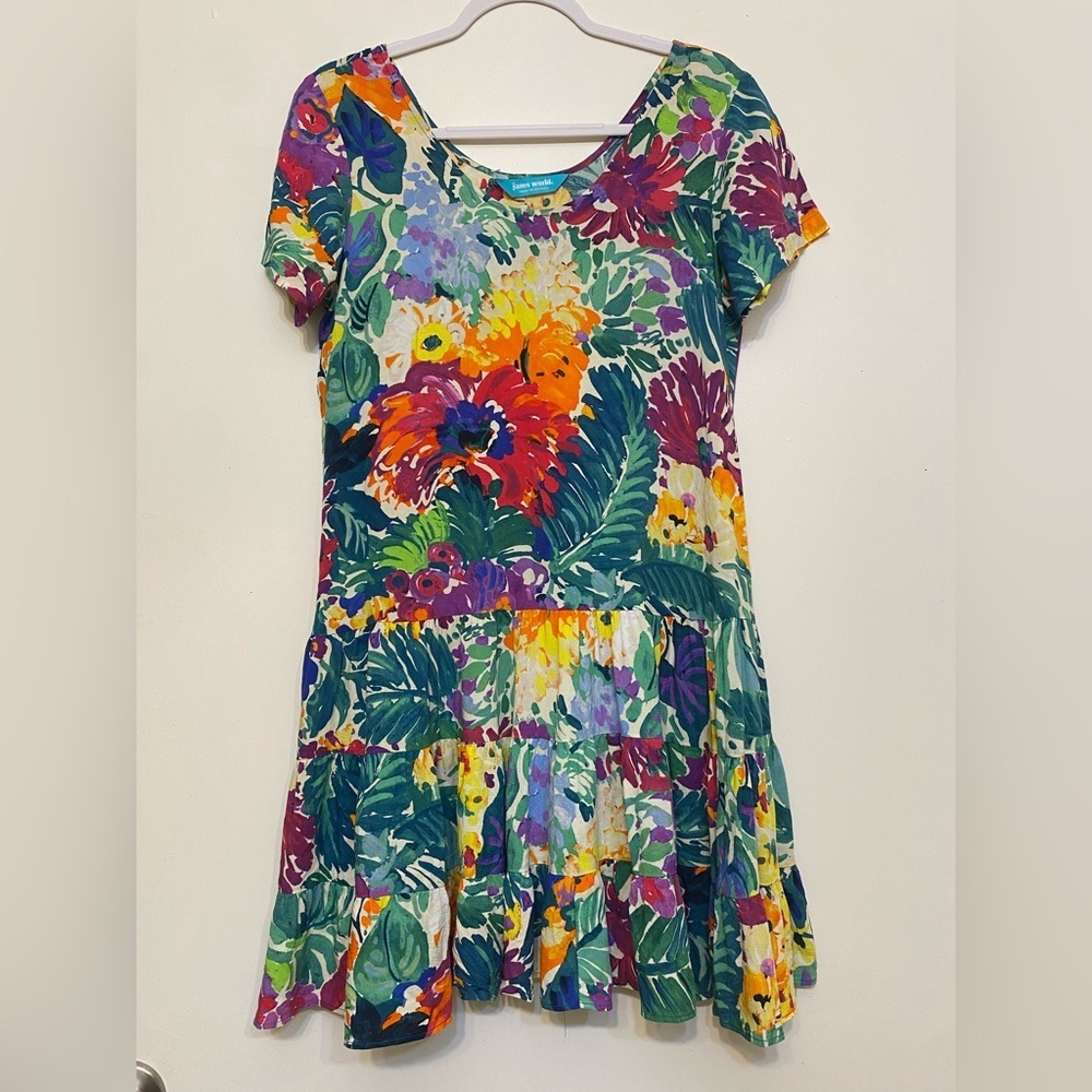 Jams World Multicolor Floral Scoop Neck Top